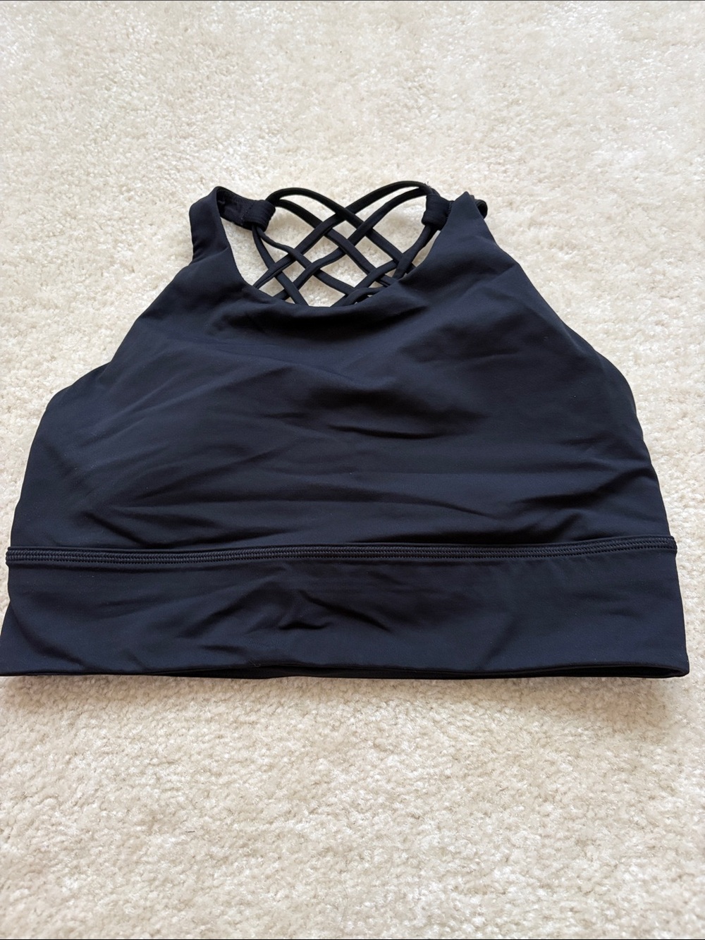 lululemon athletica Black Crisscross High-Neck Sports Bralette